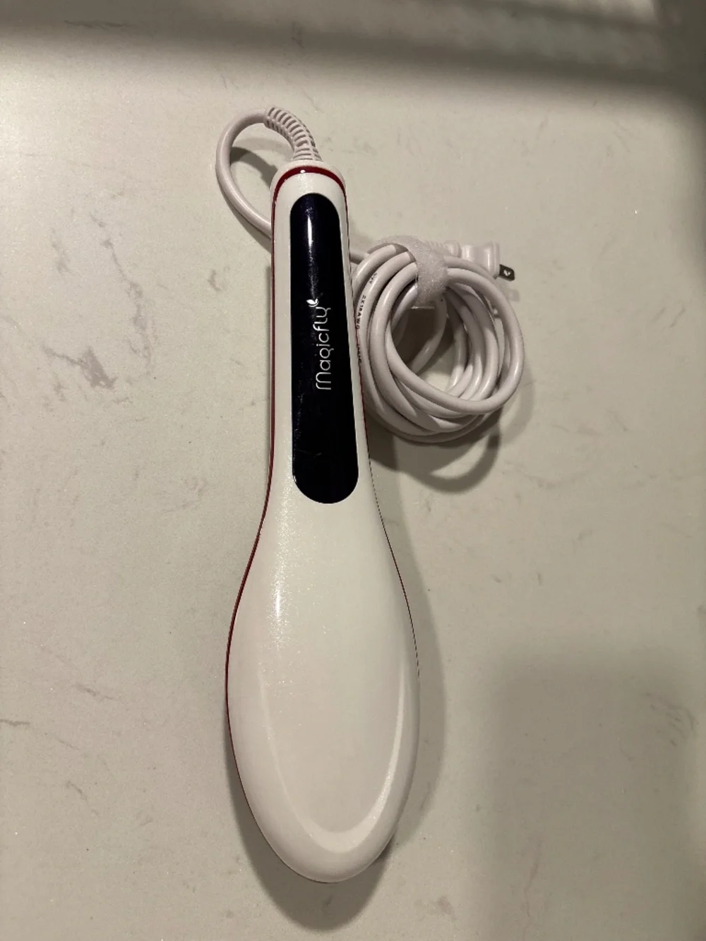 Magicfly Electric Hair Straightening Brush - White and Red